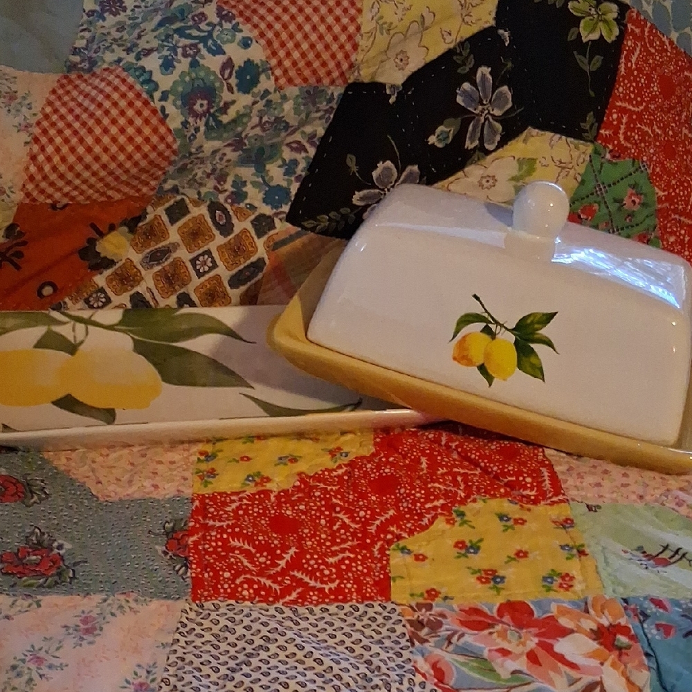Lemon Design Butter Dish and Tray Set